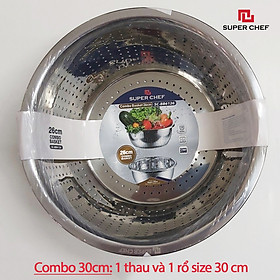 Mua Combo Thau Và Rổ Inox 304 Super Chef Dày  Cao Cấp Sáng Bóng  Không Gỉ Sét  Hoen Ố Và Siêu Bền Bỉ  Sang Trọng