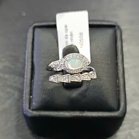 Nhẫn Đính đá Opal thiên nhiên Free Size (N0558) - MOON Jewelry