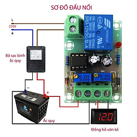 Module mạch kiểm soát và điều khiển tự động sạc bình ắc quy 12V XH-M601