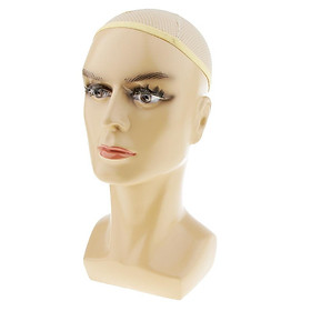 Male Mannequin Head Wig Making Hat Display Model Stand Manikin w/ Net Cap