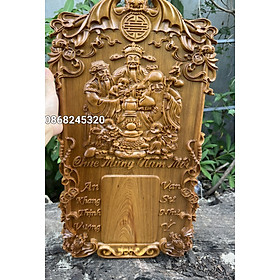 Mua Tranh Đốc lịch treo tường khắc tam đa phúc lộc thọ bằng gỗ bách  thơm nức kt 35×60×3cm
