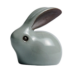 Tea Pet Rabbit Statue Ornament Crafts for Desktop Ceremony Accessories Table
