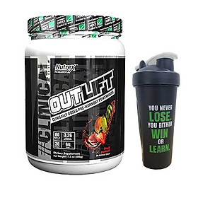 Combo Pre-Workout Outlift của Nutrex hương Fruit Punch hộp 20 lần dùng hỗ trợ tăng sức bền sức mạnh đốt mỡ giảm cân & bình lắc 600 ml (Màu Ngẫu Nhiên)