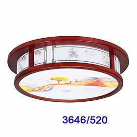 Đèn Trần Ốp Gỗ Cao Cấp TRÒN KIỂU MỚI SANG- Bóng Led 3 Chế Độ Ánh Sáng