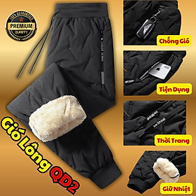 Quần gió lót lông QD2 ấm áp thời trang cho nam, Quần nỉ jogger lót lông QD1 sang trọng và dày dặn D Danido