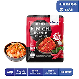 Combo 5 Gói Gia Vị Muối Kim Chi Hoàn Chỉnh Gungon Chuẩn Vị Hàn Quốc 60g gói