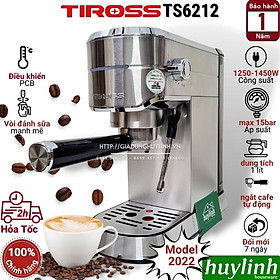 Máy pha cà phê Espresso Tiross TS6212 - 15 bar [Model mới 2022] - Hàng chính hãng