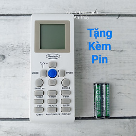 Điều khiển điều hòa REETECH nút nguồn xanh dương - Tặng kèm pin hàng hãng