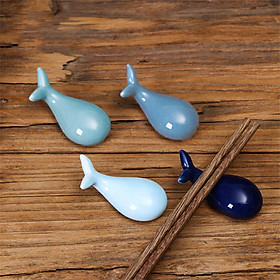 Combo 6 gác đũa phụ kiện bàn ăn gốm sứ hình cá voi xinh xắn (giao màu ngẫu nhiên ko chọn màu)