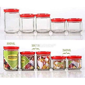 Mua Bộ 5 hũ thủy tinh cao cấp đựng gia vị  đựng đồ đa năng( hàng có full hộp đẹp)