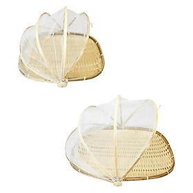 Bamboo Food Serving Tent Basket Fruit Bowls Handmade for Rustic Outdoor