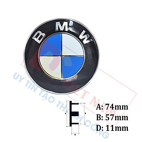 Logo biểu tượng huy hiệu gắn trước và sau xe ô tô BMW cao cấp: Đường kính 82mm và 74mm