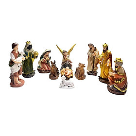 Birth of Jesus Statue Set Sacred Christian Nativity Scene Figurine for Shelf