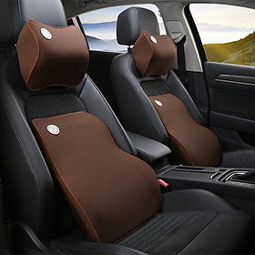 [COMBO]Gối tựa đầu tựa lưng dùng trên ô tô xe hơi, văn phòng cao su non bọc nỉ siêu đàn hồi