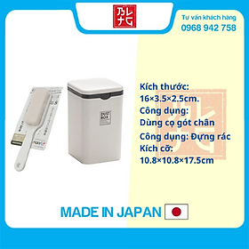 Mua Combo Bàn chải chà gót chân + Thùng đựng rác mini nội địa Nhật Bản