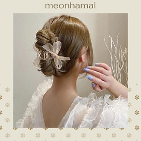 Kẹp càng cua dây đá phối nơ voan MEONHAMAI