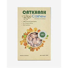 Hạt điều rang muối vỏ lụa hộp 450gr Cát Khánh