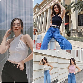 Áo croptop lụa chéo dây quyến rũ