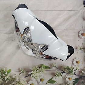 Bộ 4 món  kèm pha đèn có bóng - Trọn bộ ốp đầu đèndành cho xe Wave S110 đời 2008 đến 2010 nhựa ABS cao cấp
