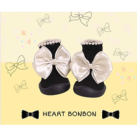 Giày tập đi cho bé cưng - cổ vừa nơ heart bonbon