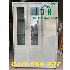 TỦ HỒ SƠ SẮT TĨNH ĐIỆN 1M8X1M2X45CM 2 CÁNH KÍNH + 1 CÁNH MỞ