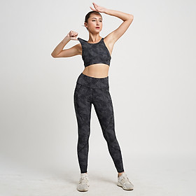 Set đồ tập Yoga Gym thiết kế cao cấp Hibi Sports Áo 2 dây cổ yếm - Quần lưng cao nâng mông tôn dáng H110 - Áo có mút nâng ngực