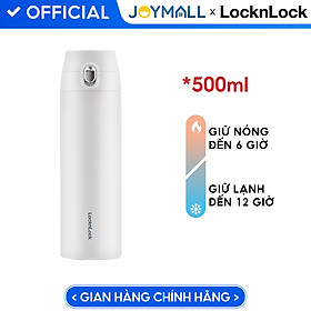 Mua Bình Giữ Nhiệt LocknLock Featherlight One-touch Tumbler màu trắng LHC3257WHT 500ml - Hàng chính hãng  nắp bật tiện lợi - JoyMall
