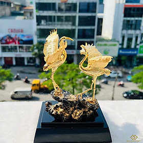 Tượng đôi Hạc Phúc Lộc Mạ vàng