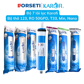 Combo 7 lõi lọc nước dành cho máy lọc  Karofi 7 cấp ( Lõi 123+RO+Mineral+Gac T33+Nanosilver) ( Hàng chính hãng)