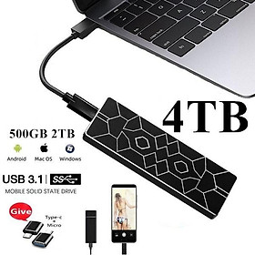 Ổ Cứng Di Động SSD 4TB 2TB 500GB USB3.1 Type-c - 2TB