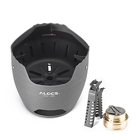 ALOCS Aluminum Alloy Camping Alcohol Stoves Charcoal Wood Burners Portable Picnic BBQ Furnace Windproof Warm Heaters Outdoor Cooking Equipment