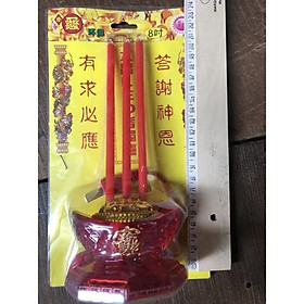 Mua Đèn cầy điện Nhang điện Nến điện thờ cúng Nhang điện 3 cây đèn led
