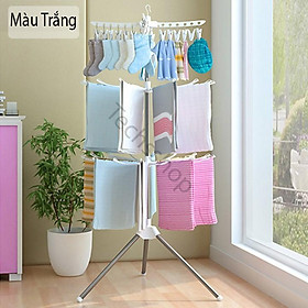 Mua Giá Phơi Quần Áo Và Khăn Trẻ Em 3 Tầng Xoay 360 Độ - Cây Treo Đồ Ở Ban Công Gấp Gọn Tiện Lợi