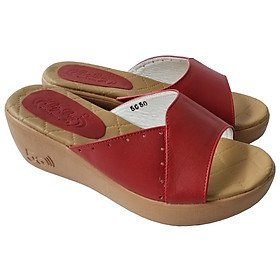 Dép Đế Xuồng Nữ BIGBEN Da Bò Thật Cao 5 Phân DX59