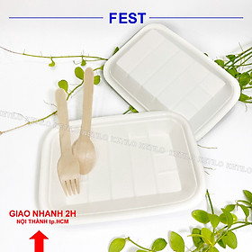 Bộ 25 Khay Dĩa Giấy FEST CHOICE FOOD TRAY 5.8 Inches THÁI LAN Hàng Nhập