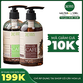 Combo dầu gội sữa tắm chiết xuất cà phê, sạch gàu, khử mùi cơ thể, tẩy tế bào chết Cocayhoala 300g
