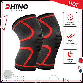 Băng bảo vệ đầu gối Rhino P7718 (1 Đôi) Bó gối thể thao Đai bảo vệ đầu gối khớp gối Băng quấn đầu gối khớp gối hàng chính hãng dành cho cả nam và nữ