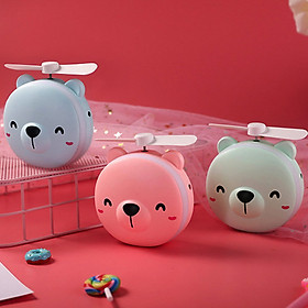 Mua Quạt tích điện mini hình gấu kute 3 in 1 - Quạt - đèn - gương
