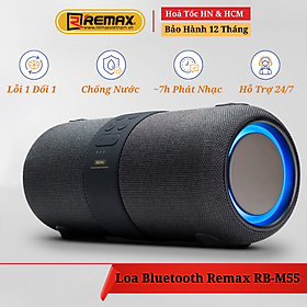 Mua Loa Bluetooth du lịch chống nước chính hãng Remax RB-M55 - Âm bass mạnh mẽ kết hợp đèn Led RGB. Hỗ trợ đầu vào Thẻ Nhờ và Cổng 3.5mm - Hàng Chính Hãng Remax bảo hành 12 tháng 1 đổi 1