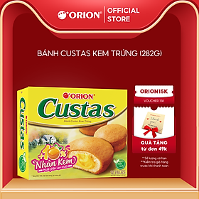 Hộp 12 gói bánh Orion CUSTAS nhân kem BƠ TRỨNG (282G)