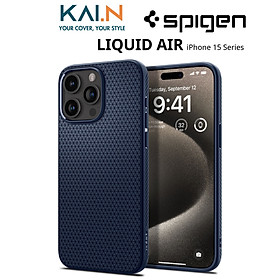 Ốp lưng spigen dành cho iphone 15 pro max / iphone 15 pro / iphone 15 plus / iphone 15, spigen liquid air - hàng chính hãng