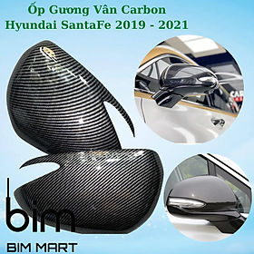 Ốp Gương Vân Carbon Dành Cho Xe Hyundai SantaFe 2019 - 2021