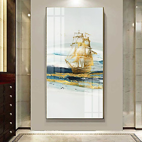 Mua Tranh Phong Cảnh Biển Treo Tường Phòng Khách - Tranh Canvas Thuyền Buồm Căng Gió