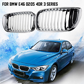 Chrome Front Bumper Grill Grilles Gille For BMW 3 Series E46 2002-05 4Door