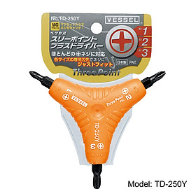 Tô vít ngắn 3 đầu TD-210/250Y/220B/240G thương hiệu Vessel (Nhật Bản)