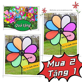 Combo 2 chong chóng gió lớn 60cm 8 cánh - tặng 1 chong chóng 20cm có hình