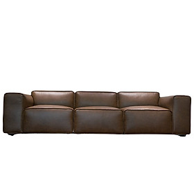 Sofa băng phòng khách hình khối Tundo bọc da cao cấp
