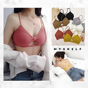 M193. Áo bra quây ngực không gọng nơ siêu xinh, áo ngực đệm mỏng nơ siêu hot
