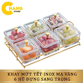 Mua Khay Đựng Mứt Tết Thủy Tinh 6 Ngăn Đựng Bánh Kẹo  Mứt Tết  Hạt Dưa Sang Trọng  Hũ Đựng Kẹo Ngày Tết