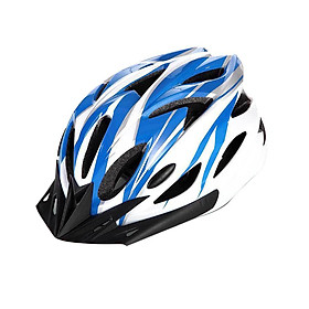 Mũ bảo hiểm đi xe đạp leo núi, siêu nhẹ, siêu bền, thoáng khí-Màu xanh trắng